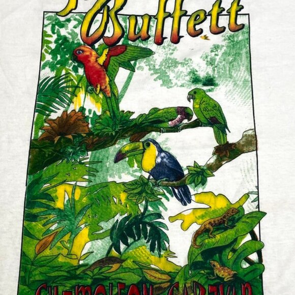 Jimmy Buffett "Chameleon Caravan Tour '93" White NOS Adult Tee - Picture 2 of 6